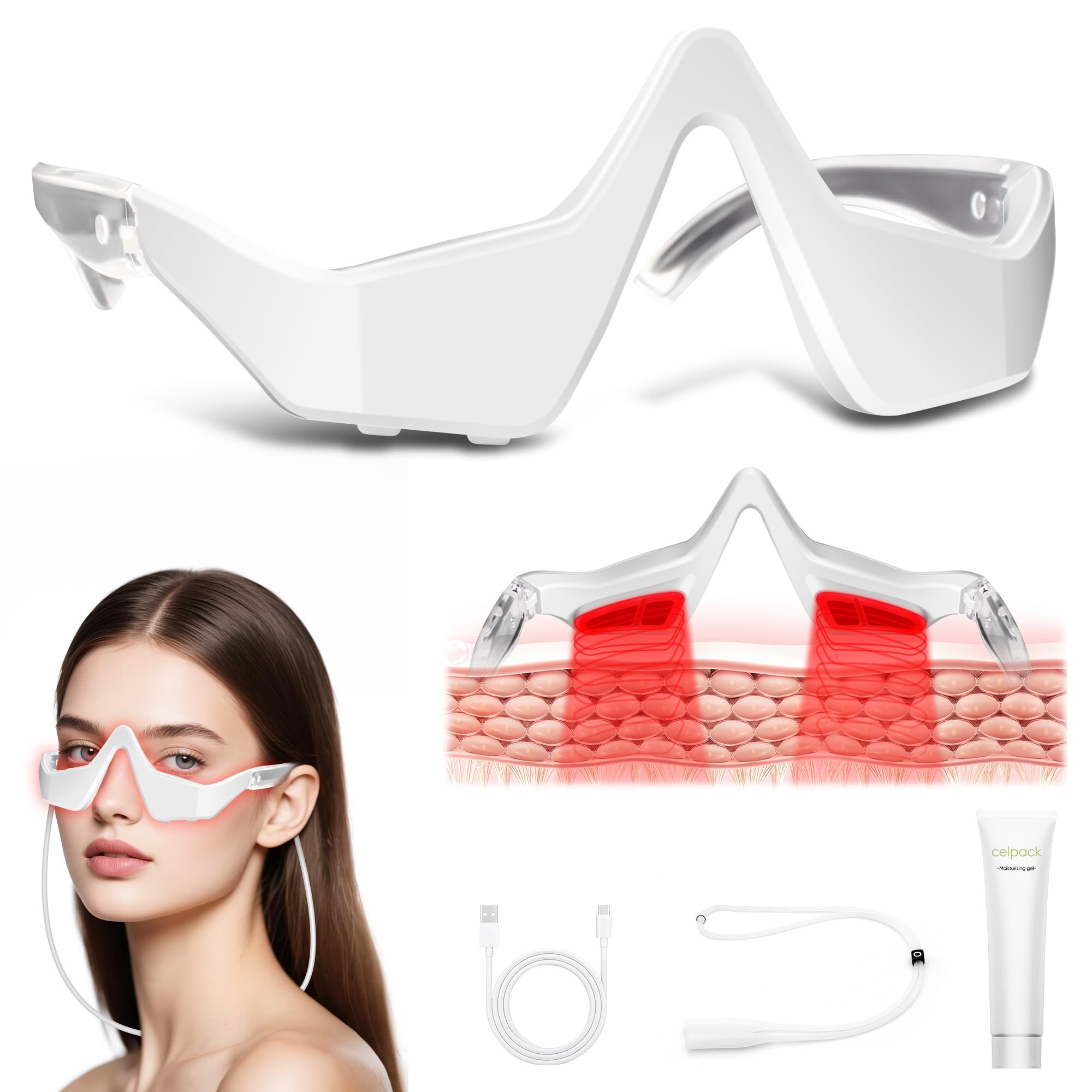 نظارات تدليك العين بالضوء الأح - مراجعة Light Therapy Glasses وسعره
